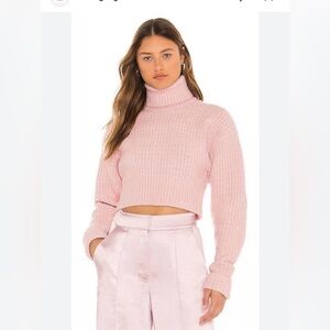For Love And Lemons Soft Pink Cowl Neck Sweater